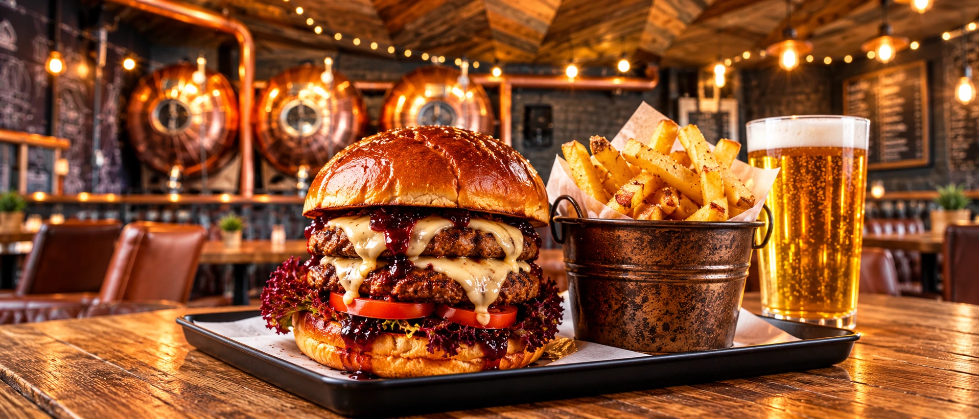 Festive Christmas burger at Bowness Tap Rooms
